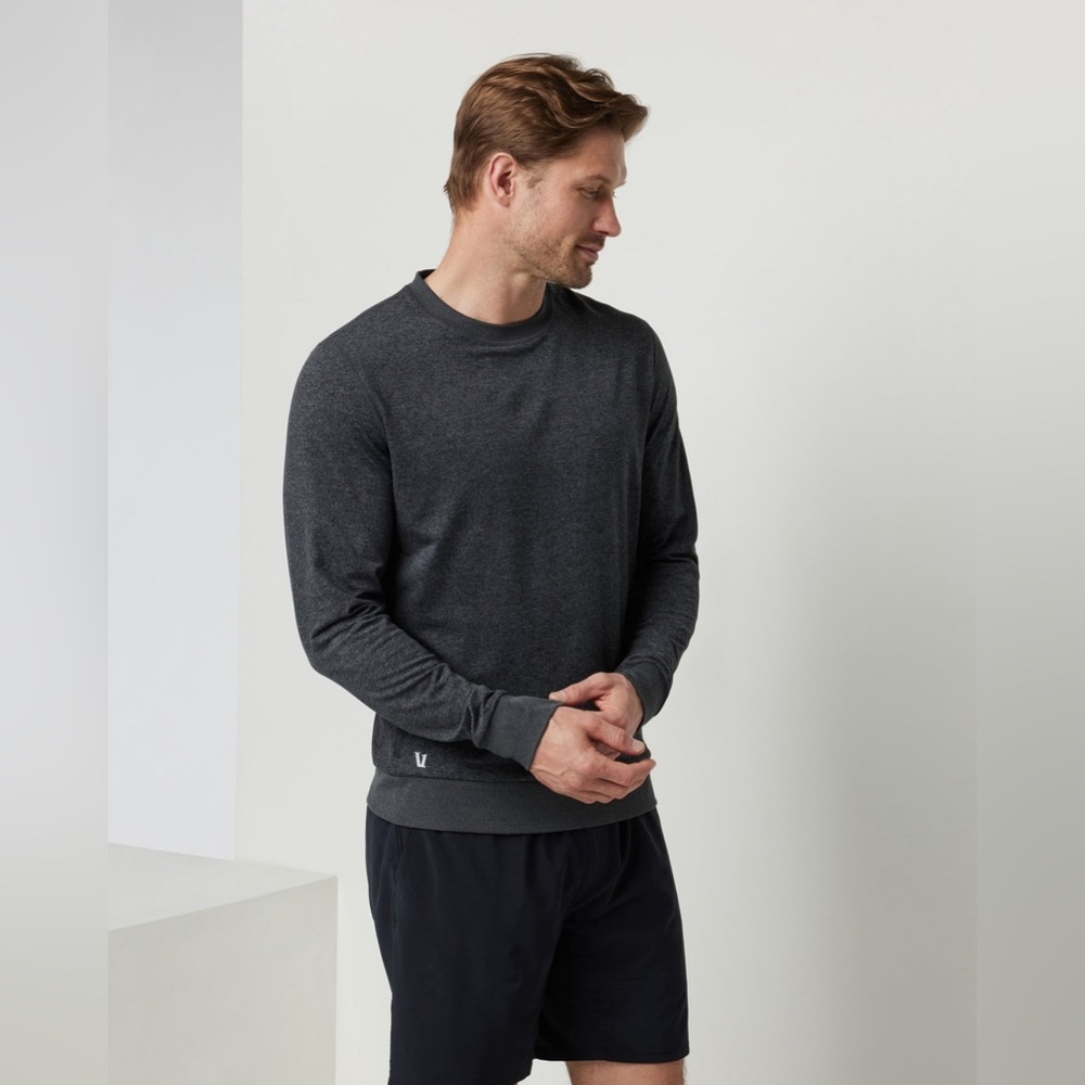 Vuori Ponto Performance Crew in Charcoal Heather Men’s Activewear Athleisure